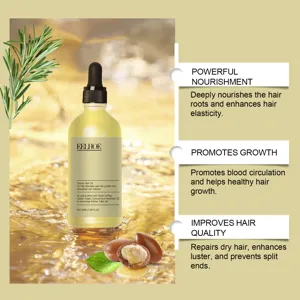 EELHOE nourishing hair oil detail view showing rich botanical ingredients and benefits.