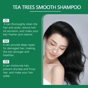 EELHOE tea tree smooth shampoo details, deeply cleans scalp, repairs hair and moisturizes.