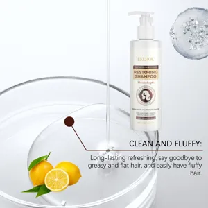 Shampoing réparateur EELHOE à l'huile de ricin, répare les cheveux abîmés et apporte du volume.