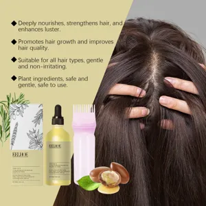 EELHOE Plant Hair Oil Set Nourishing Hair Care Serum Scalp Treatment with Comb 50ml