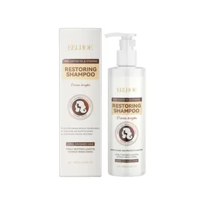 Shampooing réparateur EELHOE à l'huile de ricin et vitamines pour cheveux secs et abîmés