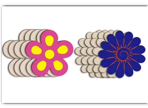 Lot de fleurs en bois inachevées pour la peinture DIY et la décoration de la maison
