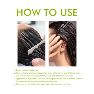 Kräuter Haarfärbeshampoo Anleitungsdetails mit einfachen Schritten für glattes und gesundes Haar.