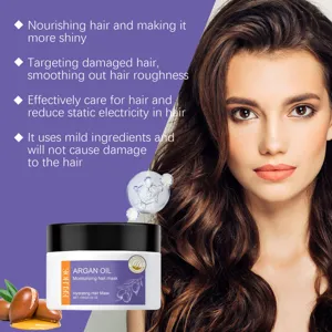 EELHOE Argan Oil Moisturizing Hair Mask detail view showing nourishing hair and smooth texture.