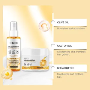 EELHOE 35% Glycerin Haarpflege Essenz Öl und Maske Set Nährende Feuchtigkeitsbehandlung
