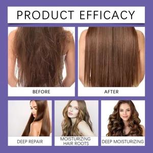 Argan oil hair conditioner detail showing before and after repair effects and smooth hair.