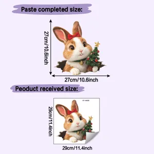 Size chart for cute Christmas rabbit wall sticker with 27cm and 29cm dimensions