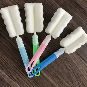 Cepillo de Esponja de Mango Largo Ergonómico Cepillo de Limpieza de Botellas para Taza de Agua de Vidrio Cocina del Hogar