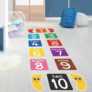 Kleurrijke hinkelspel vloerstickers met nummers 1 tot 10 voor kinderkamer decoratie