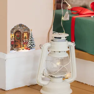 Close-up of a festive Christmas mouse hole wall sticker applied to a room corner wall