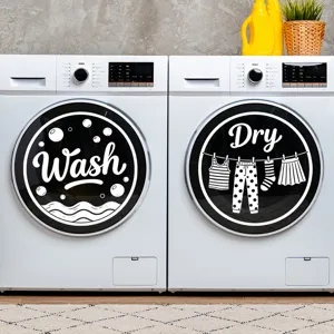 Wash And Dry Waschküche Wandtattoos Modern Minimalistisch PVC Selbstklebend Wasserdicht Wandaufkleber Zuhause Kunst Worte Wandbilder Dekoration