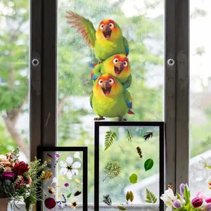 Cartoon Papagei Stapeln Wandaufkleber Selbstklebende Bunte Vogel Fensteraufkleber Für Wohnzimmer Schlafzimmer Home Decoration
