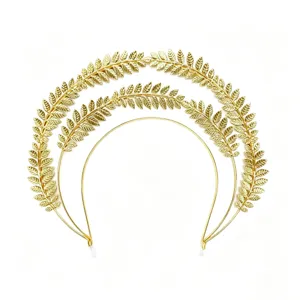 Bohemian Gold Sun Halo Crown Headband For Women Laurel Leaf Tiaras Virgin Mary Headpiece For Festival Wedding Party Halloween Costume