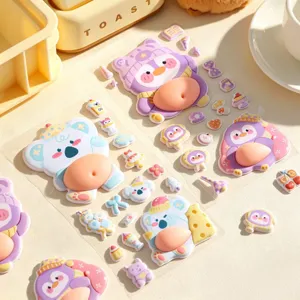 Adhésifs mignons 3D animaux ventre souple dessin animé soulagement stress carnet déco
