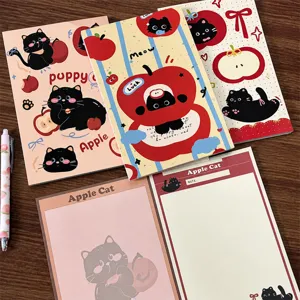 Süßes Katzen A5 farbiges Notizbuch Tagebuch für Studenten Büro, dickes kawaii Schreibwaren.