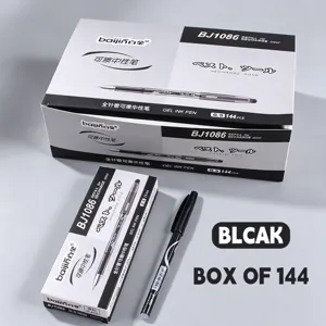 Loescharmer Gel Stift 0.5mm Nadelspitze schwarz nachfuellbar Schreibwaren Set 144 Stk