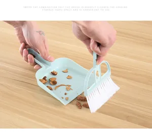 Mini bureau bezem en blik set, compacte reinigingstool voor tafel, toetsenbord en auto.