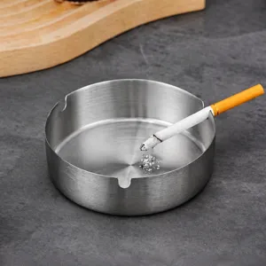 Edelstahl Aschenbecher Rund Sturzsicher Metall Aschenhalter Minimalistisch Desktop Aschenbecher Für Zuhause Hotel Büro