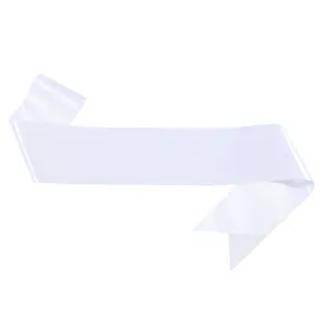 Écharpe Blanche en Satin DIY à Peindre à la Main Bandoulière d'Anniversaire Queue d'Hirondelle pour Décoration de Fête