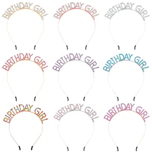Strass Buchstaben Haarreif Geburtstag Girl Queen Haarreif Legierung Glitzernd Party Haaraccessoires Geschenk Für Damen