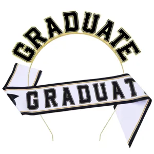 Juego de Decoración para Fiesta de Graduación Diadema con Letras Graduate y Banda de Satén Accesorios para Graduados