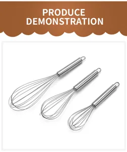 Edelstahl manueller Schneebesen 3er Set fuer Haushalt Backen Sahne Eier Schlagen Werkzeug