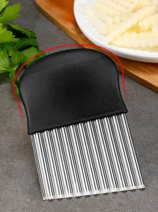 Tagliaverdure ondulato in acciaio inossidabile, coltello per patatine fritte, cucina.