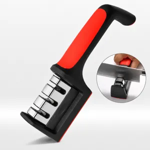Affilacoltelli Manuale in Acciaio Inossidabile Multi-Stadio Strumento di Pietra per Affilatura Rapida Cucina Domestica