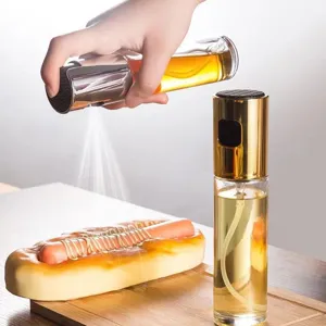 Glass Oil Sprayer Bottle For Cooking BBQ Kitchen Press Type Oil Dispenser New Chinese Style Liquid Seasoning Bottle