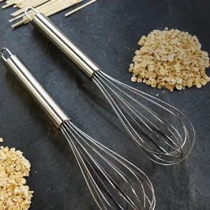 Stainless Steel Manual Egg Beater Handheld Wire Whisk Kitchen Baking Tool Cream Mixer Cooking Gadget