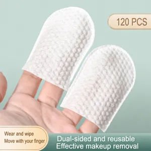Algodón Desmaquillante de Dedo en Forma de U Desechable Textura de Perla Espesada Toallitas de Limpieza Facial Herramientas de Belleza