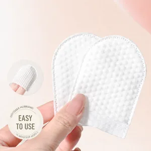 Almohadillas desmaquillantes desechables para dedos, diseño de bolsillo en U, limpieza facial doble.