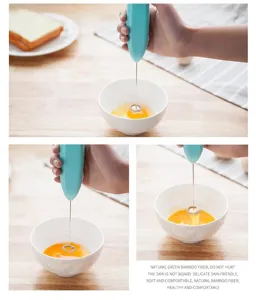 Handheld electric milk frother mini egg beater coffee mixer for home kitchen baking use.