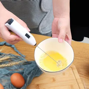 Handheld electric milk frother coffee stirrer egg beater kitchen baking tool white