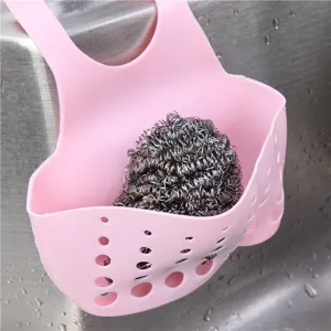 Silicone sink caddy sponge holder kitchen faucet hanging basket storage organizer tool