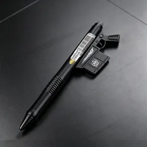 Creative gun shaped gel pen with cool weapon design, 0.5mm black ink, fun office stationery.
