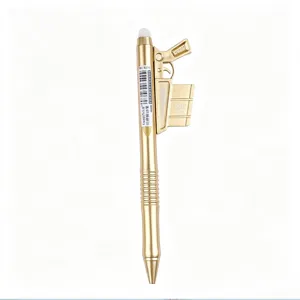 Creative gun shaped erasable gel pen metallic gold cool student stationery writing tool