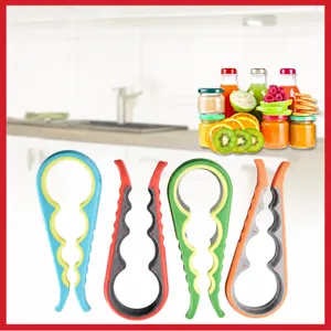 Multifunctional Bottle Opener Jar Opener 4-In-1 Kitchen Gadget Non-Slip Manual Bottle Cap Remover For Home Kitchen