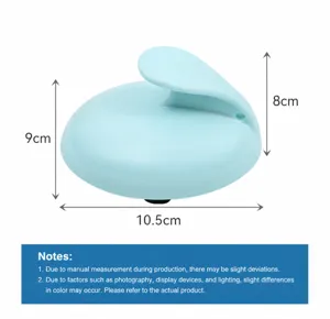 Detail view of the blue manual body massage roller showing product dimensions and structure.