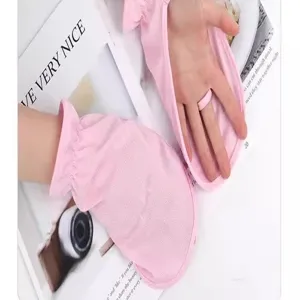 Women sun protection gloves summer driving fingerless anti UV breathable pink cycling gloves
