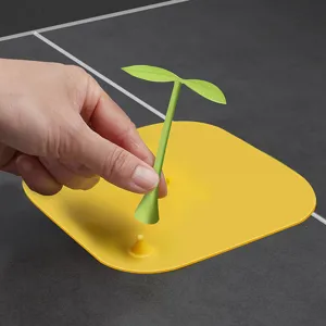 Copertura per scarico a pavimento in silicone a forma di germoglio, antiodore per bagno.