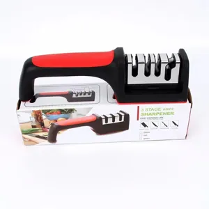 Affilatore per coltelli manuale a 3 stadi per cucina domestica, rapido ed efficiente.