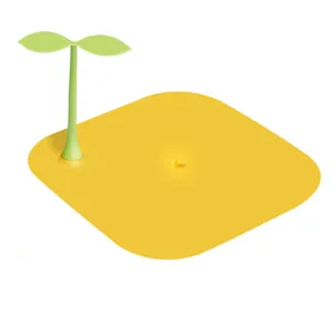 Copertura per scarico a pavimento in silicone con germoglio creativo tappetino doccia giallo