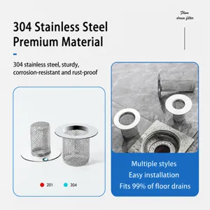 Stainless steel floor drain mesh hair catcher strainer bathroom anti-clogging filter