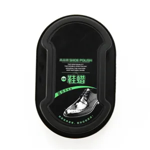 Double-sided sponge shoe wax and polish kit for leather care, cleaning and natural shine.