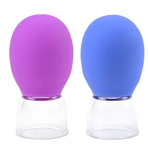 Siliconen gezicht cupping set vacuüm massage kopjes voor gezichtslift en huidverzorging.