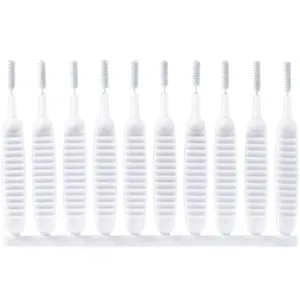 Juego de cepillos interdentales de plástico blanco, útil herramienta de limpieza pequeña.
