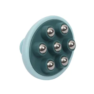 Manual 7-ball body massage roller tool for legs waist and muscle relaxation blue green
