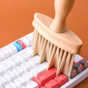 Wooden handle car interior cleaning brush soft bristle keyboard dust cleaner tool