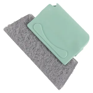 Household Window Groove Cleaning Brush Multi Functional Crevice Cleaning Tool With Scouring Pad For Home